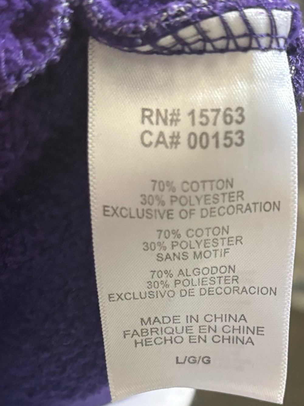Women’s Champion Huskies 'W' Purple Quarter-Zip Pullover size large - Picture 4 of 4